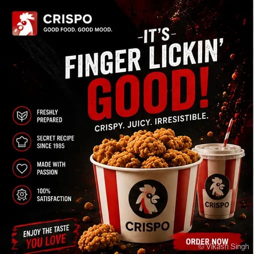Crispo Fried Chicken — projekt graficzny autorstwa Vikash Singh