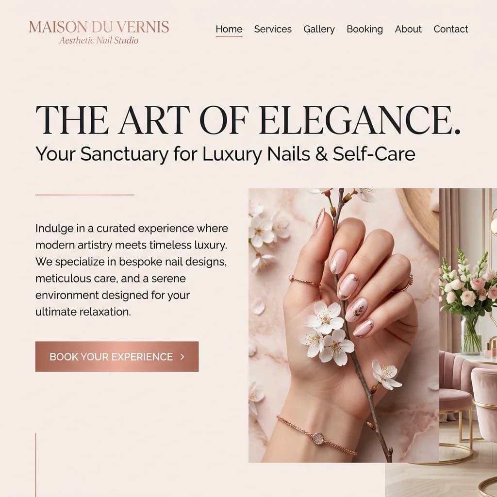 Klaudia Wojtczak luxury nail studio website preview