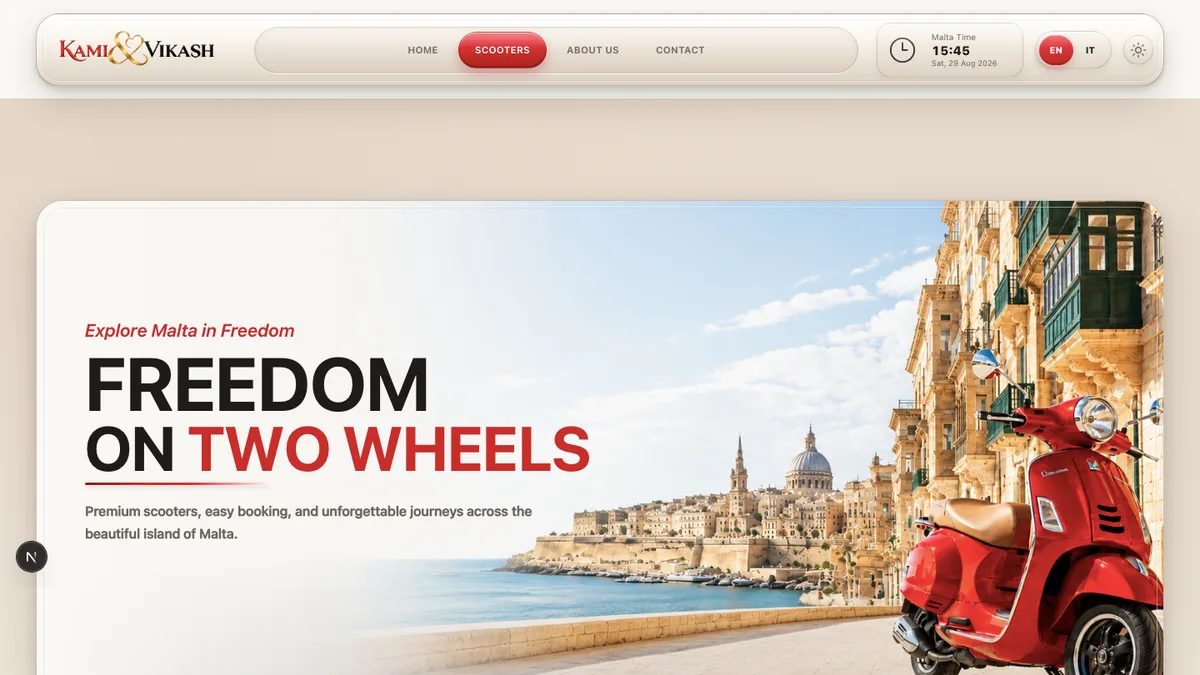 Luc & Sofia Rentals Malta scooter website