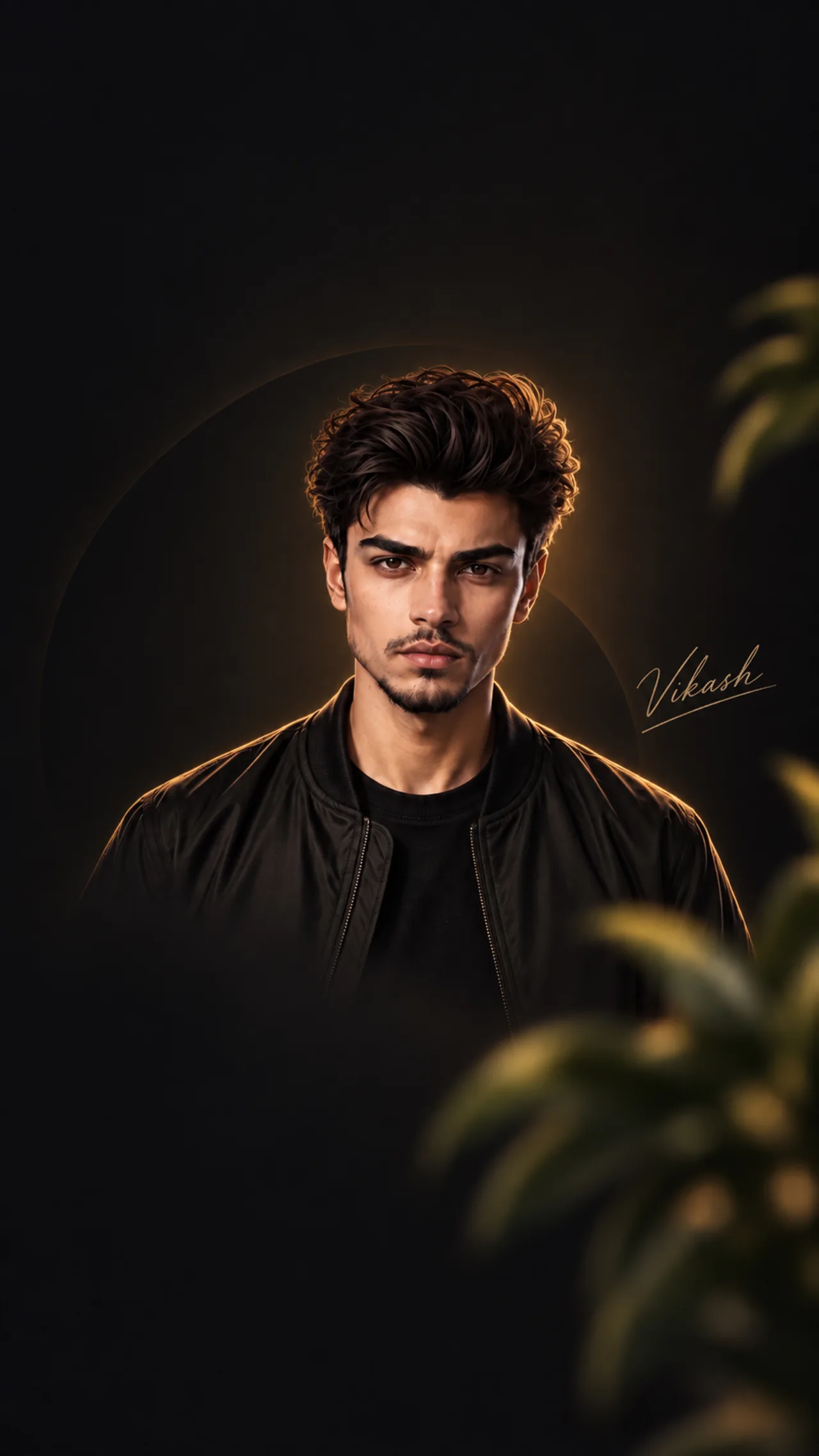 Portret Vikasha Singha w ciemnym studiu
